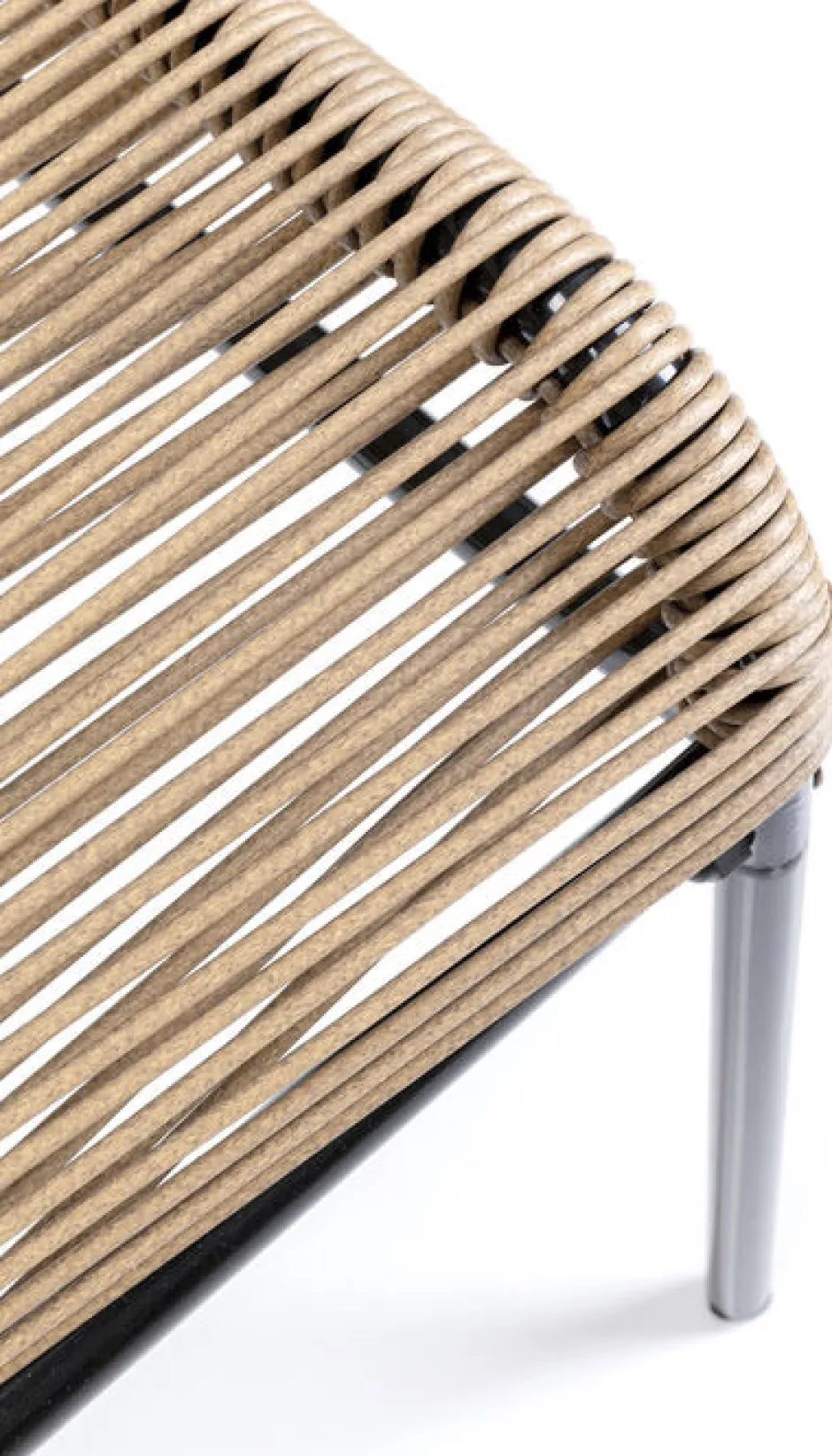 Taboret - Podnóżek Ogrodowy Acapulco 40x40 Cm Naturalny - Nogi Czarne*KARE Design Clearance