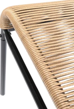 Taboret - Podnóżek Ogrodowy Acapulco 40x40 Cm Naturalny - Nogi Czarne*KARE Design Clearance