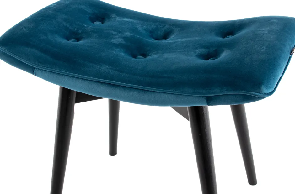 Taboret - Podnóżek Vicky 59x46 Cm Niebieskozielony - Nogi Czarne*KARE Design Clearance