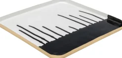 Taca Czarno-biała Stal Emaliowana 33x33 Cm*KARE Design Online