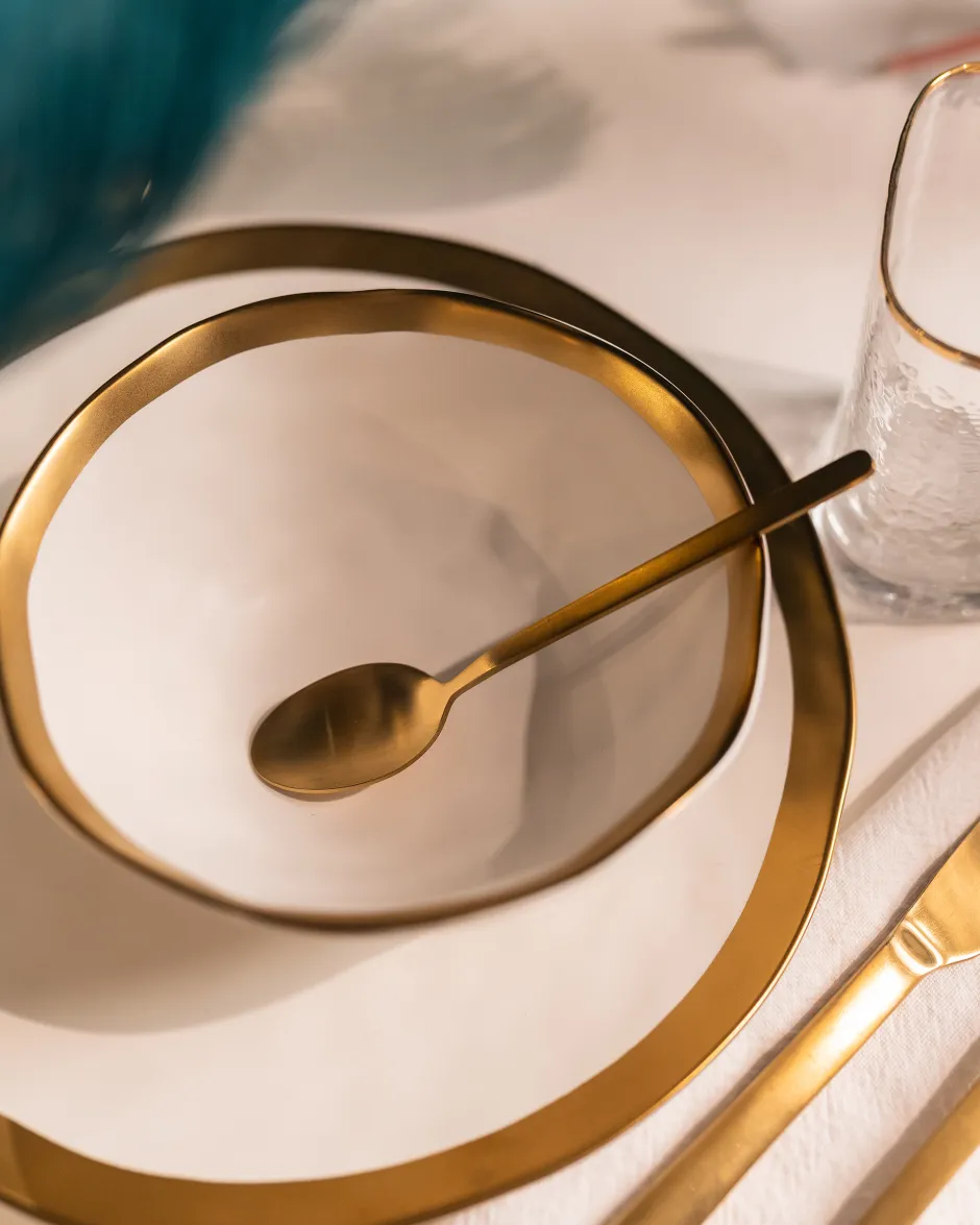 Talerz Bell ∅31 Cm Biało-złoty*KARE Design Online