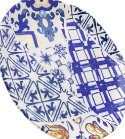 Talerz Deserowy Fresco Ø21 Cm Biało-niebieski*KARE Design Best