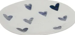 Talerz Deserowy Motyw Niebieskich Serc Ø22 Cm*KARE Design
