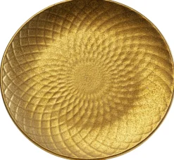 Talerz Deserowy Z Porcelany Złoty Ø20 Cm*KARE Design Best