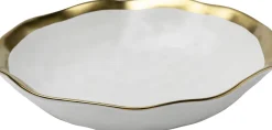 Talerz Głęboki Biało-złoty Ceramika Ø20 Cm*KARE Design Discount