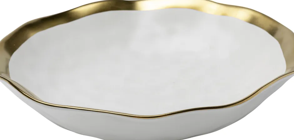 Talerz Głęboki Biało-złoty Ceramika Ø20 Cm*KARE Design Discount