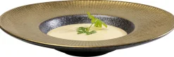 Talerz Głęboki Z Porcelany Czarno-złoty Ø22 Cm*KARE Design