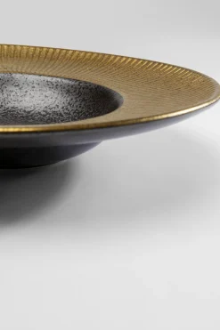 Talerz Głęboki Z Porcelany Czarno-złoty Ø22 Cm*KARE Design