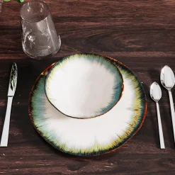 Talerz Organic ∅26 Cm Biało-niebieski*KARE Design Outlet
