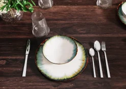 Talerz Organic ∅26 Cm Biało-niebieski*KARE Design Outlet