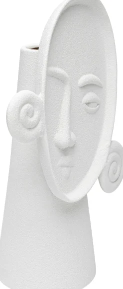 Wazon Biały Ceramiczny Twarz 17x29 Cm*KARE Design Discount