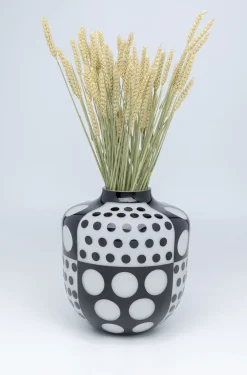 Wazon Brillar Round Ø26x31 Cm Czarno-biały*KARE Design Sale