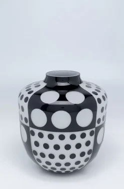 Wazon Brillar Round Ø26x31 Cm Czarno-biały*KARE Design Sale