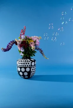 Wazon Brillar Round Ø26x31 Cm Czarno-biały*KARE Design Sale