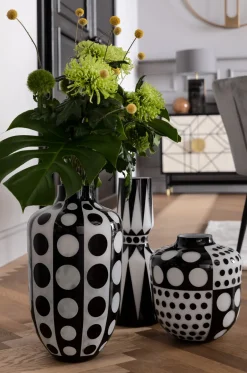 Wazon Brillar Ø18x44 Cm Czarno-biały*KARE Design Online