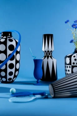 Wazon Brillar Ø18x44 Cm Czarno-biały*KARE Design Online