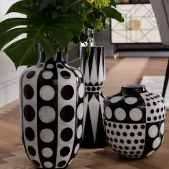 Wazon Brillar Ø25x45 Cm Czarno-biały*KARE Design Sale