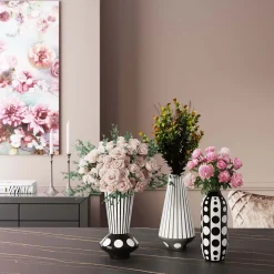 Wazon Brillar Ø22x40 Cm Czarno-biały*KARE Design