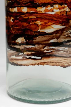 Wazon Brązowo-transparentny Szkło Z Recyklingu Ø15x40 Cm Burza Piaskowa*KARE Design Outlet