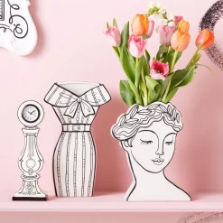 Wazon Ceramiczny Biały Sukienka 18x31 Cm*KARE Design Discount