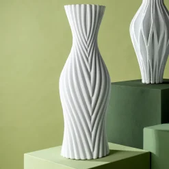 Wazon Ceramiczny Skandynawski Biały Ø18x50 Cm*KARE Design Sale