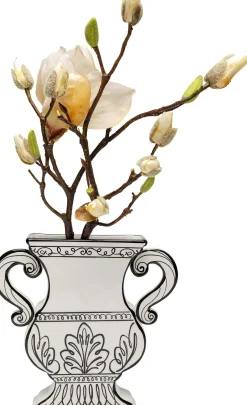 Wazon Ceramiczny Z Uchwytami Biały 23x24 Cm*KARE Design