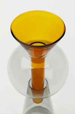 Wazon 2-częściowy Szklany Nowoczesny Pomarańczowy Ø9x26 Cm*KARE Design
