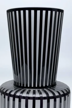 Wazon Roulette ∅18x41 Cm Biało-czarny*KARE Design
