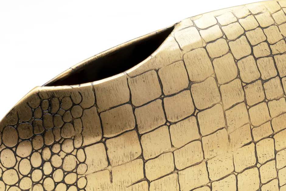 Wazon Stalowy Złoty Do Salonu 27x12 Cm*KARE Design Online