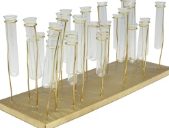 Wazon Stal Złota I Szkło Transparentne Probówki 21 El. 60x25 Cm*KARE Design