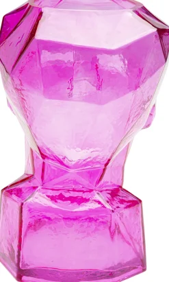 Wazon Szklany Różowy Nowoczesny Motyw Twarzy 24x30 Cm*KARE Design Outlet