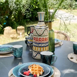 Wazon Z Ceramiki Boho Kolorowe Wzory Ø16x40 Cm*KARE Design