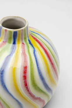 Wazon Z Kamionki Kolorowe Wzory Ręczne Wykonanie 16x14 Cm*KARE Design Sale