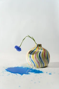 Wazon Z Kamionki Kolorowe Wzory Ręczne Wykonanie 16x14 Cm*KARE Design Sale