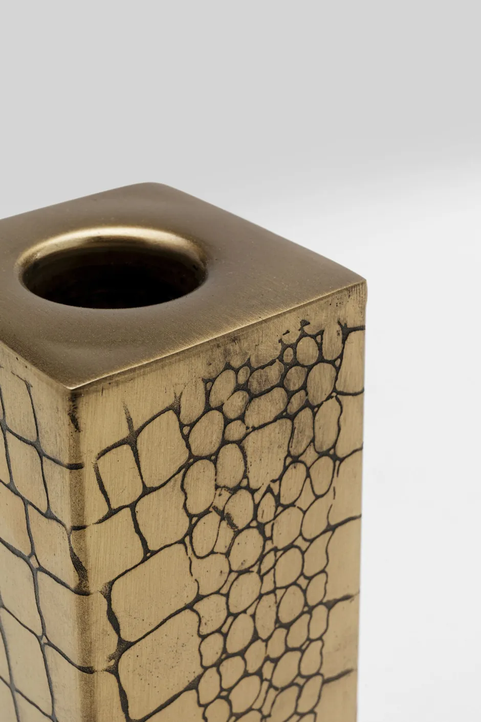 Świecznik Stalowy Złoty Na 1 świecę 15 Cm*KARE Design Best