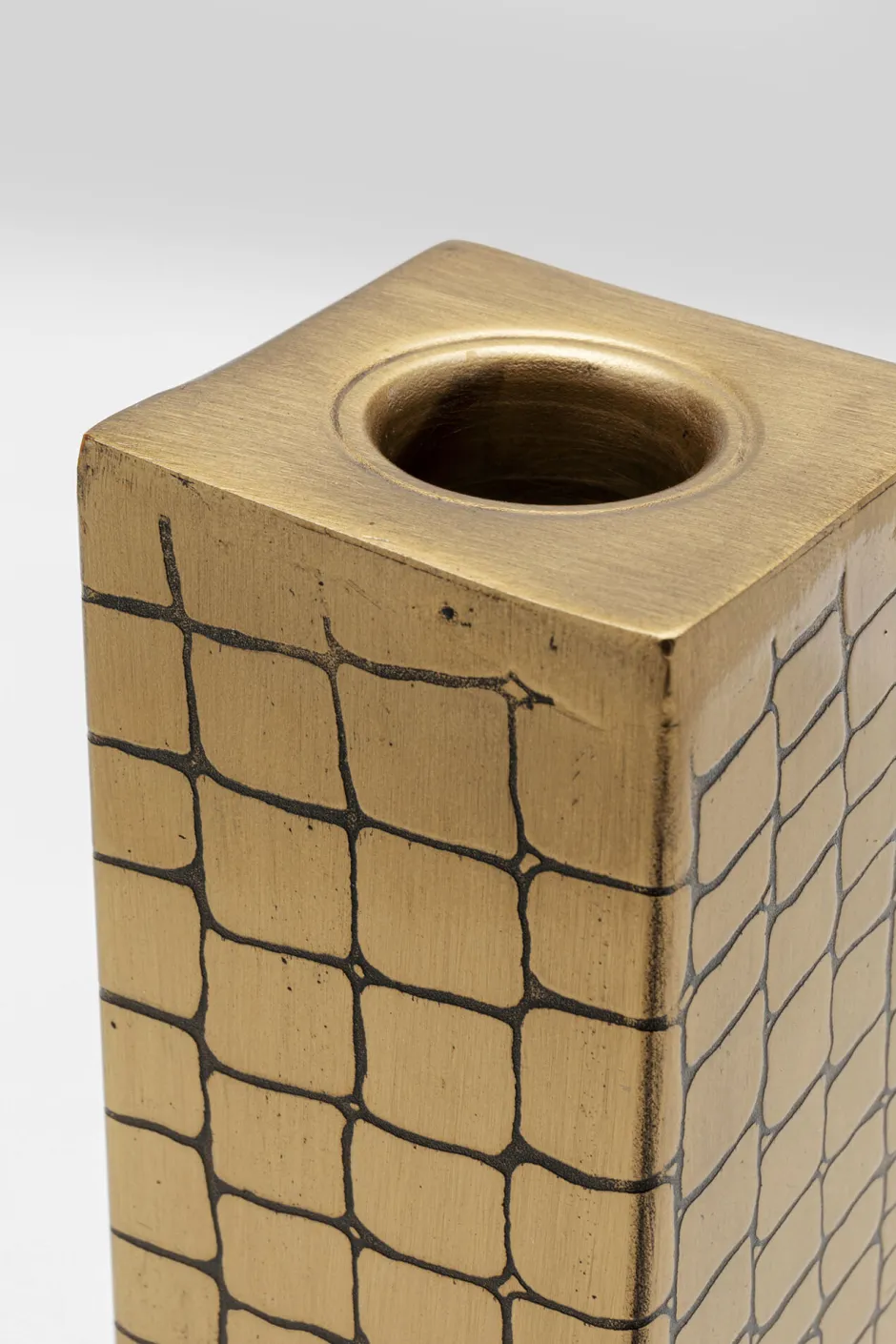 Świecznik Stalowy Złoty Na 1 świecę 25 Cm*KARE Design Hot