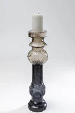 Świecznik Szklany Szaro-brązowy Ø12x49 Cm*KARE Design Online