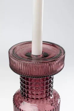 Świecznik Szklany Szaro-różowy Ø12x49 Cm*KARE Design Hot