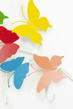 Wieszak ścienny Colorful Butterflies 79x31 Cm Kolorowy*KARE Design Clearance