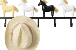 Wieszak ścienny Czarna Stal Motyw Zwierzęcy Konie 63x22 Cm*KARE Design Discount