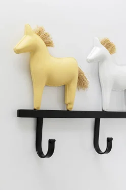 Wieszak ścienny Czarna Stal Motyw Zwierzęcy Konie 63x22 Cm*KARE Design Discount