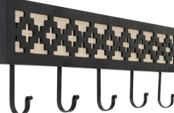 Wieszak ścienny Czarno-naturalny Drewno I Stal 60x20 Cm*KARE Design New