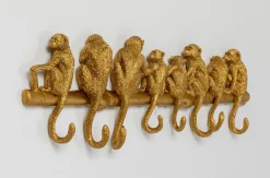 Wieszak ścienny Monkey Hook 70x22 Cm Złoty*KARE Design Sale