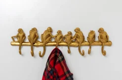 Wieszak ścienny Monkey Hook 70x22 Cm Złoty*KARE Design Sale