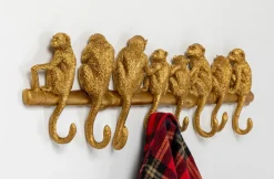 Wieszak ścienny Monkey Hook 70x22 Cm Złoty*KARE Design Sale