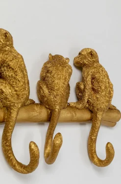 Wieszak ścienny Monkey Hook 70x22 Cm Złoty*KARE Design Sale