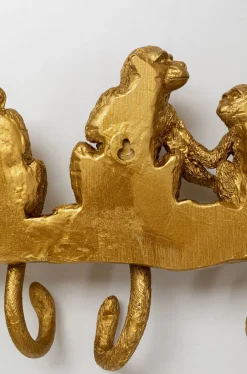 Wieszak ścienny Monkey Hook 70x22 Cm Złoty*KARE Design Sale