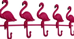 Wieszak ścienny Stalowy Z 5 Haczykami Różowy Flamingi 68 Cm*KARE Design Hot