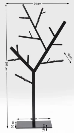 Wieszak Stojący Technical Tree 95x200 Cm Czarny*KARE Design New