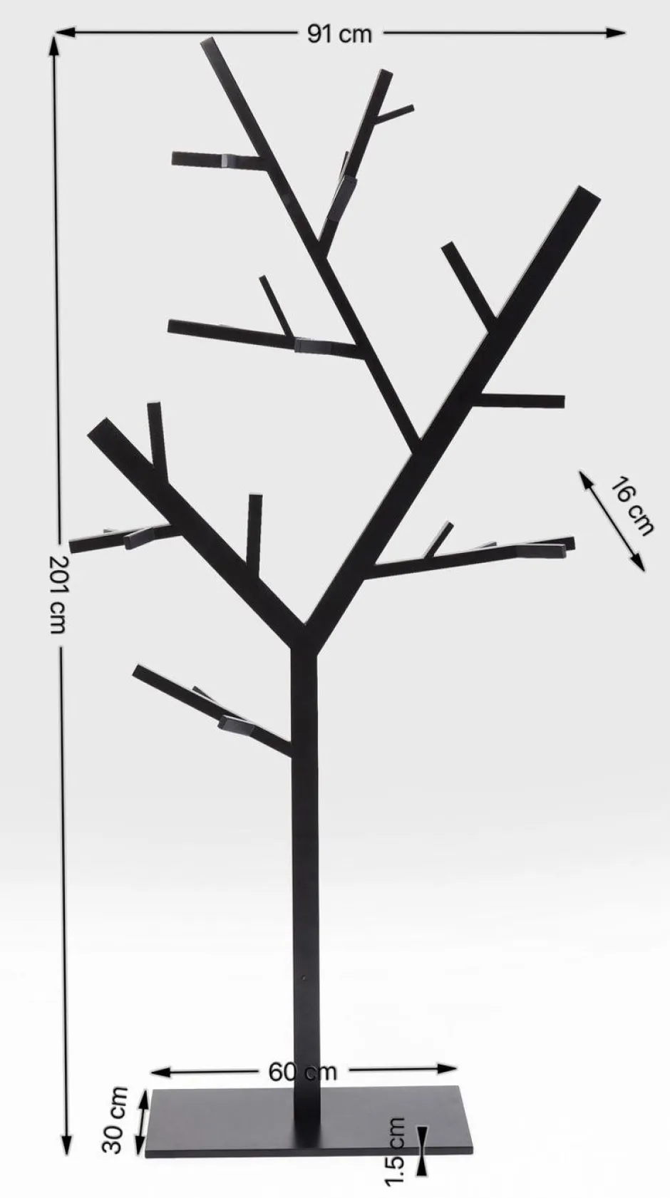 Wieszak Stojący Technical Tree 95x200 Cm Czarny*KARE Design New
